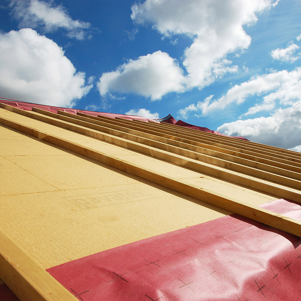 Wood fibre insulation on pitched roof